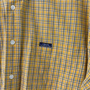 Chaps by Ralph Lauren Men's Shirt Long Sleeve Blue & Yellow Plaid XXL